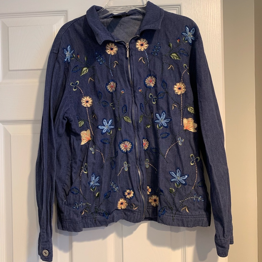 Vintage zip up jean jacket